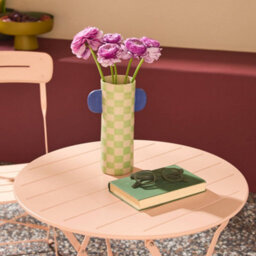 Sweeek - Round Bistro Garden Table, Steel, Folding + 2 Chairs, Pink 42.5X53X82 Cm - Balconea - thumbnail 6