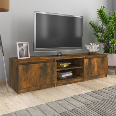Vidaxl Tv Cabinet Smoked Oak 140X40X35.5 Cm Engineered Wood - image 1