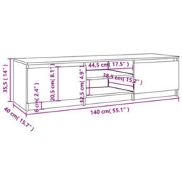 Vidaxl Tv Cabinet Smoked Oak 140X40X35.5 Cm Engineered Wood - thumbnail 7
