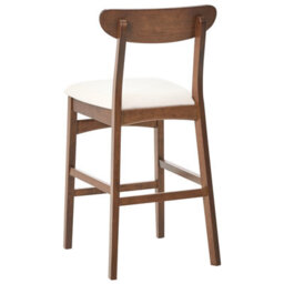 Beliani Set Of 2 Bar Chairs Doyle Wood Brown/ Light Beige - thumbnail 6