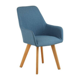 Orsina Blue Leisure Chair, Effortless Cleaning Lounge Chair, Space-Saving Armchair, Comfortable Lobby Chair - thumbnail 2