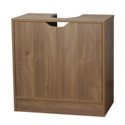 Urbn-Living Urbnliving Height 60Cm Bathroom Sink Oak Cabinet With Full Pedestal - thumbnail 5