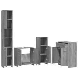 Vidaxl 4 Piece Bathroom Furniture Set Grey Sonoma Engineered Wood - thumbnail 6