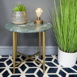 Contemporary Marble Top Sage Coffee Table - thumbnail 1