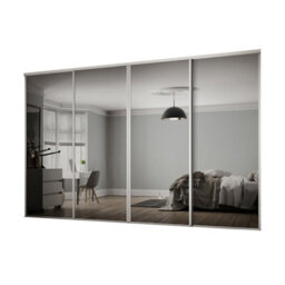 Spacepro Classic Mirrored White 4 Door Sliding Wardrobe Door Kit (H)2220mm (W)2978mm - thumbnail 1