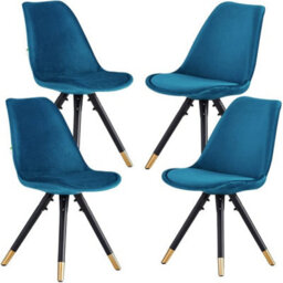 Life Interiors Sofia Dorchester Lux Dining Set, A Table And Chairs Set Of 4, White/blue - thumbnail 4