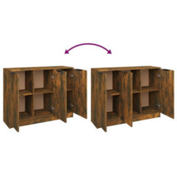 Berkfield Sideboard Smoked Oak 90.5X30X70 Cm Engineered Wood - thumbnail 8