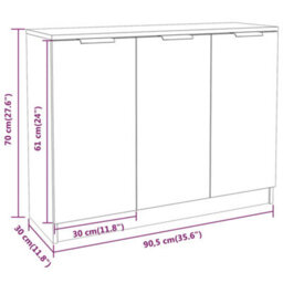 Berkfield Sideboard Smoked Oak 90.5X30X70 Cm Engineered Wood - thumbnail 9