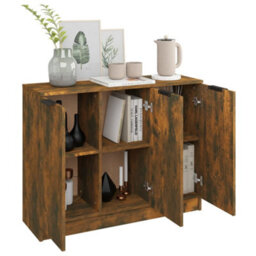 Berkfield Sideboard Smoked Oak 90.5X30X70 Cm Engineered Wood - thumbnail 4
