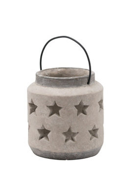 Bloomville Stone Star Lantern Vase Earthy, Neutral Decor Piece - image 1