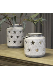 Bloomville Stone Star Lantern Vase Earthy, Neutral Decor Piece - thumbnail 3