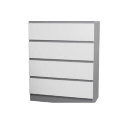 Urbn-Living Urbnliving 89Cm Height 4 White Drawer Skagen Grey Wooden Bedroom Chest Cabinet No Handle Storage Cupboard - thumbnail 1