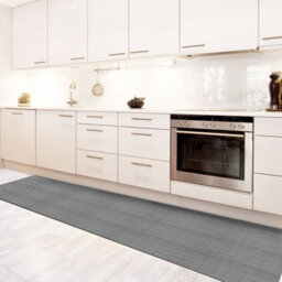 Floordirekt Lucca Vinyl Polyester Kitchen Runner Mat Non Slip Waterproof Uv Resistant Indoor Outdoor Balcony Anthracite 90 X 100 Cm - thumbnail 2