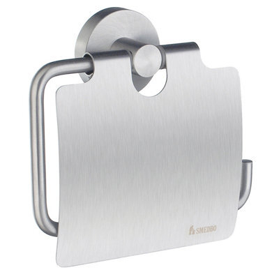 Smedbo Chrome Wall Mounted Toilet Roll Holder With Lid Cover