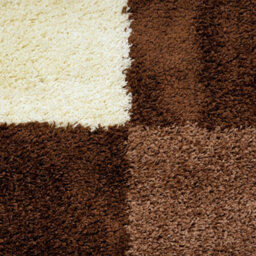 "Bravich Brown Checked Thick Shaggy Rug - California - 80X150Cm (2'8""x5')" - thumbnail 6