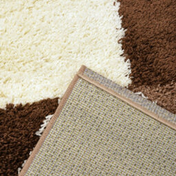 "Bravich Brown Checked Thick Shaggy Rug - California - 80X150Cm (2'8""x5')" - thumbnail 2