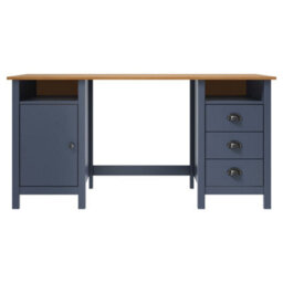 Vidaxl Desk Hill Grey 150X50X74 Cm Solid Pine Wood Desks - thumbnail 2