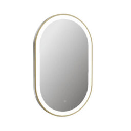 Astini Martha 800mm Led Touch Demist Oval Mirror, Brushed Brass, Frameless - thumbnail 2