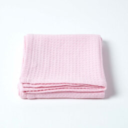 Homescapes Organic Cotton Waffle Baby Blanket Pink, 125 X 150 Cm - thumbnail 3