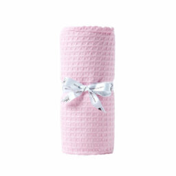 Homescapes Organic Cotton Waffle Baby Blanket Pink, 125 X 150 Cm - thumbnail 1