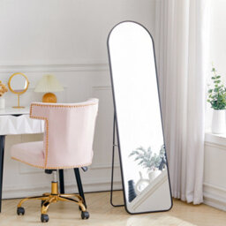 Living And Home Black Home Home Modern Arched Metal Floor Mirror 40Cm W X 150Cm H - thumbnail 3