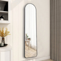 Living And Home Black Home Home Modern Arched Metal Floor Mirror 40Cm W X 150Cm H - thumbnail 2