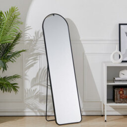 Living And Home Black Home Home Modern Arched Metal Floor Mirror 40Cm W X 150Cm H