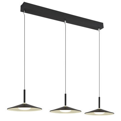 Luminosa Lighting Luminosa Lampone Bar Pendant Ceiling Light Matt Black 3X Led 4000K - image 1