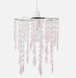 Modern Ceiling Lightshade Pendant Shade Chrome With Pink Acrylic Jewels - thumbnail 2