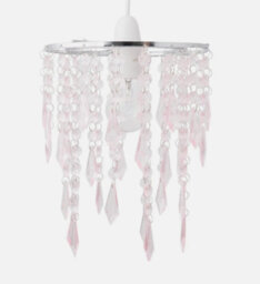 Modern Ceiling Lightshade Pendant Shade Chrome With Pink Acrylic Jewels - thumbnail 1