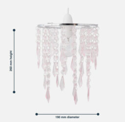 Modern Ceiling Lightshade Pendant Shade Chrome With Pink Acrylic Jewels - thumbnail 5