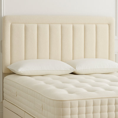"Urban Textures - Arlo Luxury 20"" High Boucle Fabric Upholstered Headboard - Cream" - image 1