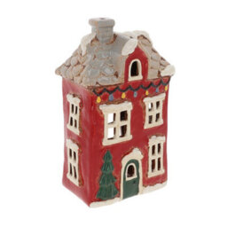 Village Pottery Christmas Dormer House Tea Light Holder - thumbnail 1