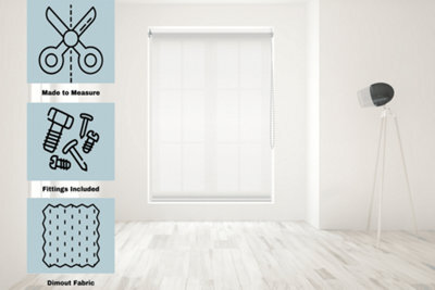 Caecus Blinds Made To Measure Straight Edge Daylight Roller Blind White 120Cm - image 1