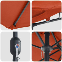 Berkfield Garden Parasol Terracotta 385 X 209 X 244 Cm Fabric - thumbnail 7
