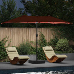 Berkfield Garden Parasol Terracotta 385 X 209 X 244 Cm Fabric - thumbnail 1