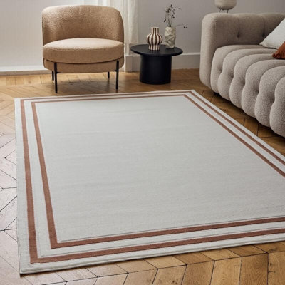 The Rugs Carmel Cream/terra Bordered Area Rug And Runner Non Shedding, Stain Resistant, Soft - image 1
