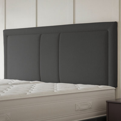 "Urban Textures - Atlas Luxury 26"" High Velvet Fabric Upholstered Headboard - Grey" - image 1