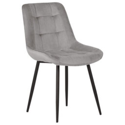 Beliani Set Of 2 Dining Chairs Melrose Velvet Light Grey - thumbnail 4