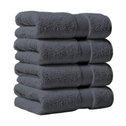 Aten Homeware Steel Grey Egyptian Cotton Bath Hand Towels - 40X70Cm - 4 Pack