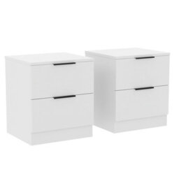 Lassic Vida Designs Trega White 2-Drawer Bedside Chest Engineered Wood, (H)410mm X (W)390mm X (D)280mm, Set Of 2 - thumbnail 7
