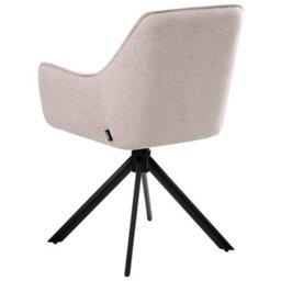 Beliani Dining Chair Swivel Mornas Faux Linen Light Beige - thumbnail 5