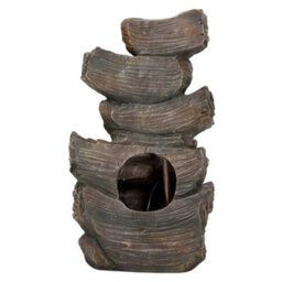 Living And Home Antique Wood-Textured Solar Water Fountain, 5-Tier Outdoor Waterfall With Led Lights For Garden - thumbnail 8