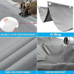 Grey 1X3M Rectangular Shade Sail Waterproof Retractable - thumbnail 3