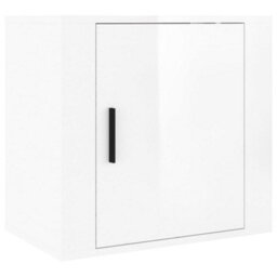 Berkfield Elegant Wall-Mounted Bedside Cabinets 2 Pcs High Gloss White 50X30X47Cm - thumbnail 5