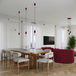 Luminosa Lighting Luminosa Halo Globe Table Lamp Burgundy 1X G9 - thumbnail 9