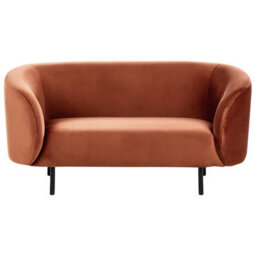 Beliani Sofa 2 Seater Loen Velvet Orange