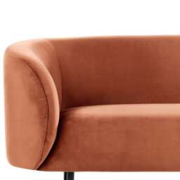 Beliani Sofa 2 Seater Loen Velvet Orange - thumbnail 7