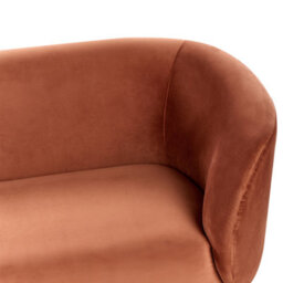 Beliani Sofa 2 Seater Loen Velvet Orange - thumbnail 8