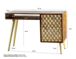 Buttercup Farm Edison Desk - Solid Mango Wood - L58 X W117 X H78 Cm - thumbnail 6